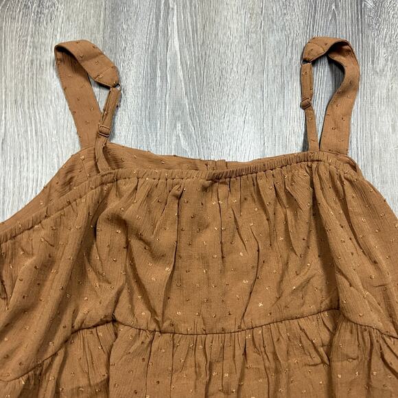 Torrid Women's Plus Size Tan Swiss Dot Tiered Pin Tuck Tank - Size 6 - NWT - Picture 7 of 10